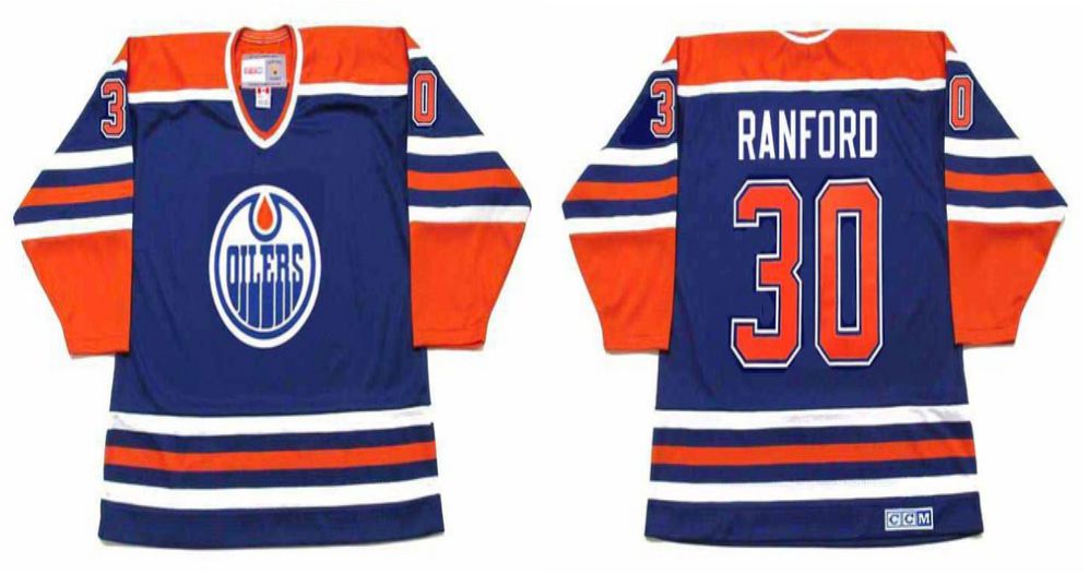 2019 Men Edmonton Oilers #30 Ranford Blue CCM NHL jerseys->edmonton oilers->NHL Jersey